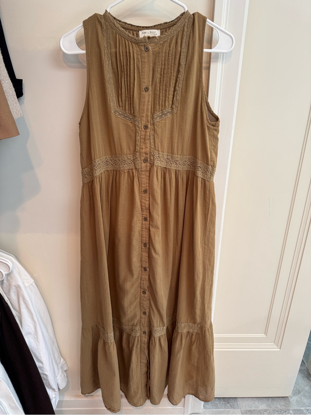 Sleeveless Button-Front Midi Dress